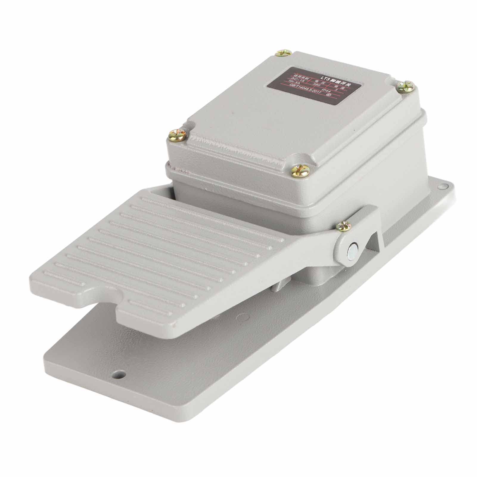 Interruttore A Pedale Industriale, AC 250V 15A Interruttore A Pedale Momentaneo in Metallo 1No 1Nc Interruttore A Pedale Interruttore A Pedale con Passacavo (Classe Energetica A+)