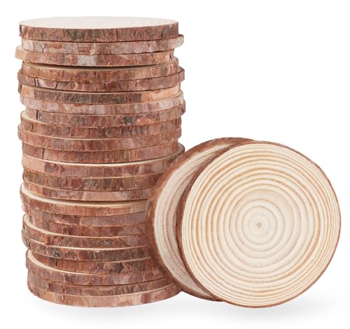 Timburst Holzscheiben 36 Stücke, 7-8cm Baumscheiben, ohne LöChern...