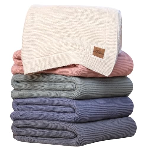 Dalisa 100% Bio-Baumwolldecke GOTS-Zertifiziert, gemütliche Tagesdecke, weicher Bettüberwurf, Atmungsaktiv, perfekt für Couch, Bett und Heimdekoration, Waschmachinengeeignet (Grün, 130x150 cm)