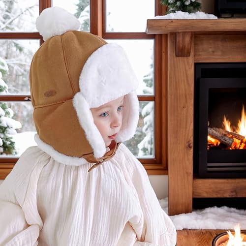 Sombrero de invierno para bebés ajustable para evitar que el viento frío sople en las orejas 2