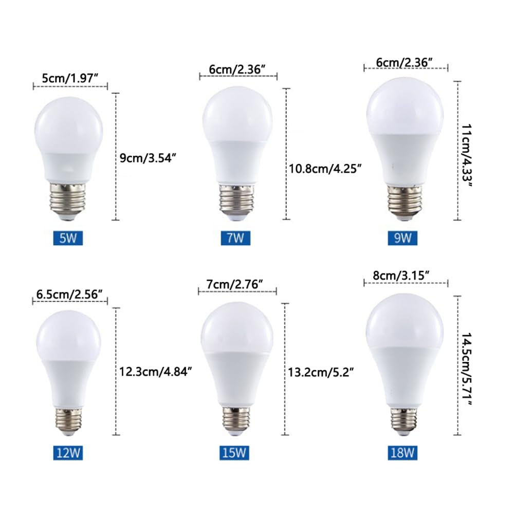 Paquete de 10 Bombillas LED de Aluminio E27, Bombilla LED Blanca cálida E27 de 18 W de Alto Brillo 3000 K, sin Parpadeo, no Regulable, Bombilla de Ahorro de energía de 1800 LM para iluminación