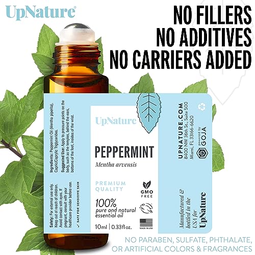 Peppermint Essential Oil Roll On - Topical Peppermint Oil - Relieves Head Tension, Pregnancy Essentials, Reduces Stress & Soothes Aches- Premium Quality, Therapeutic Grade Aromatherapy Oil #TOP2