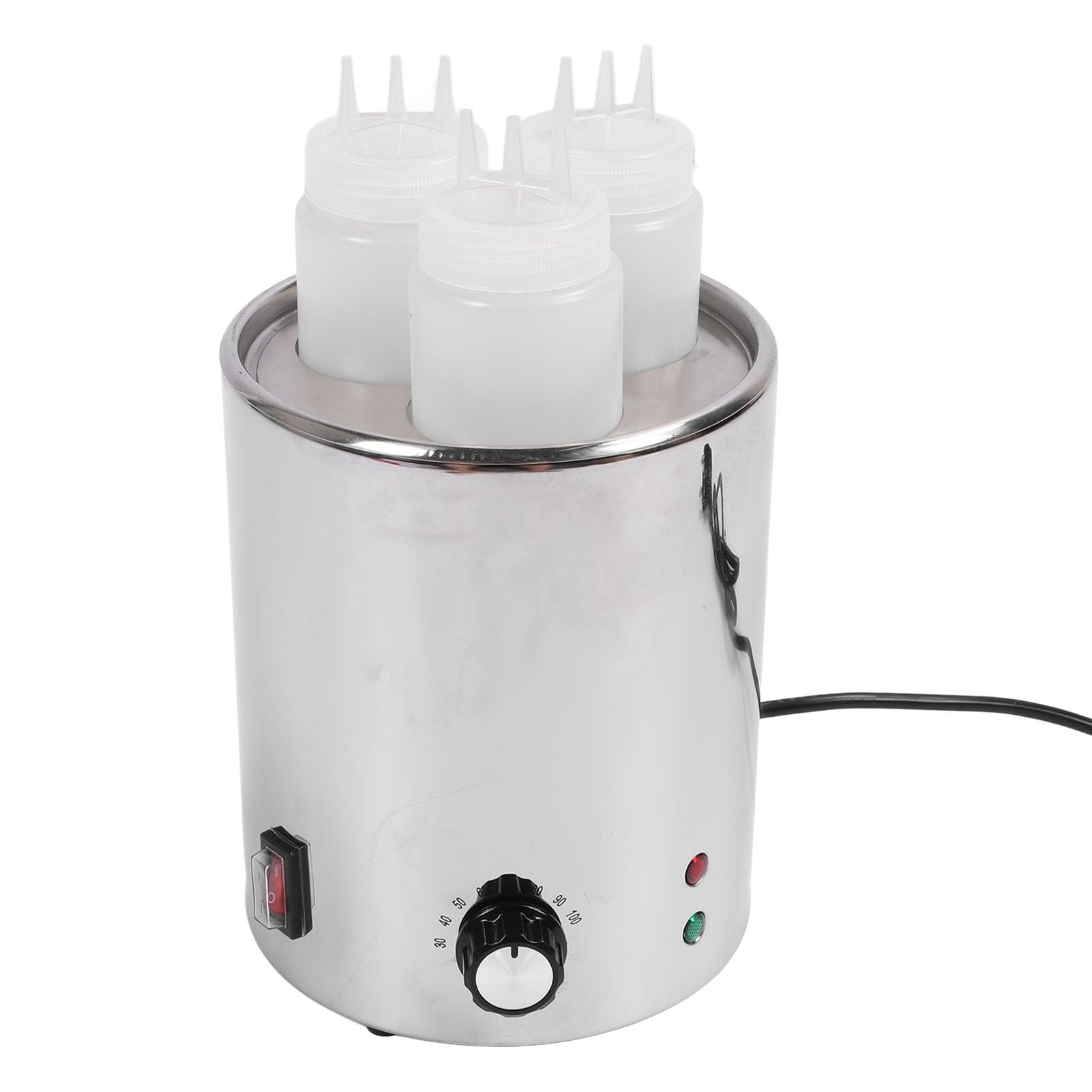 Rechaud Électrique 220V pour Sauce à Fromage en Acier Inoxydable avec Bain-Marie Contrôle de Température 30-100°C pour Nachos, Fondue Familiale, Buffet Traiteur