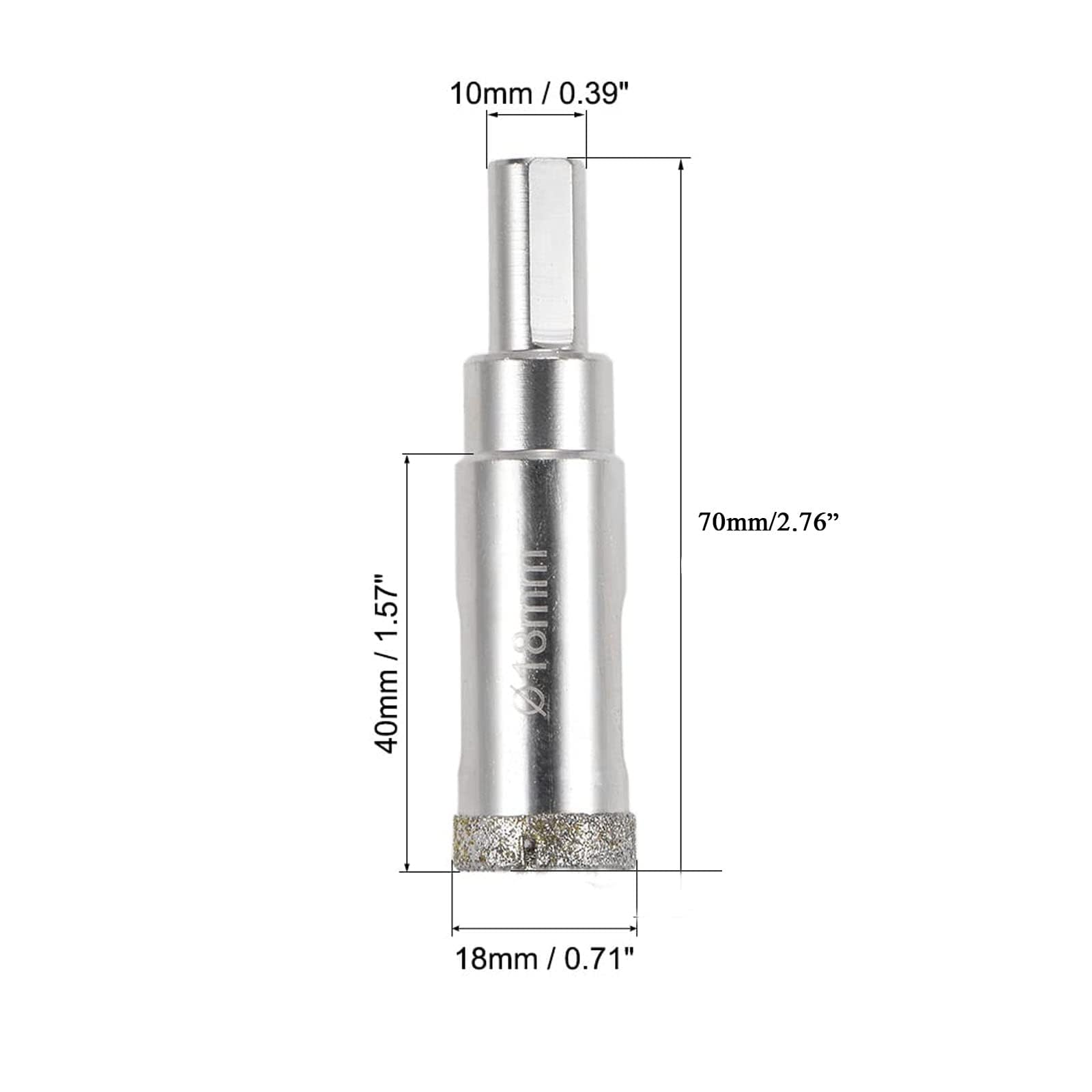TOP-VIGOR 18mm Diamond Drill Bit Glass Hole Saw Set, Hollow Core Drill Bit with Spotting Drill Bit - Image 2