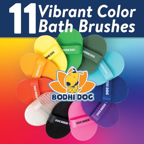 Bodhi Dog Shampoo Brush - Pet Grooming & Bath Supplies for Dogs and Cats - Bath Brush for Long & Short Hair - Premium Scrubber for Shower, Bathing & Massage (One Pack, Blue)