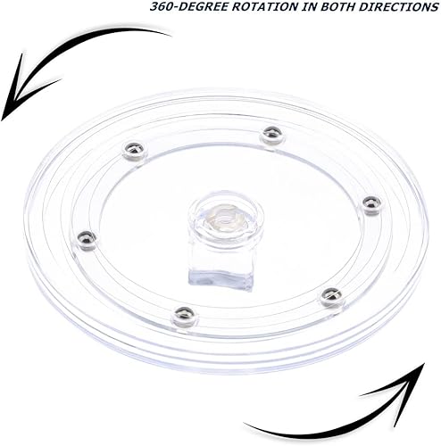 Miniatura 3 de Plato giratorio de acrílico transparente Lazy Susan de 5 pulgadas, organizador de rodamientos de bolas, base de exhibición giratoria para cocina,