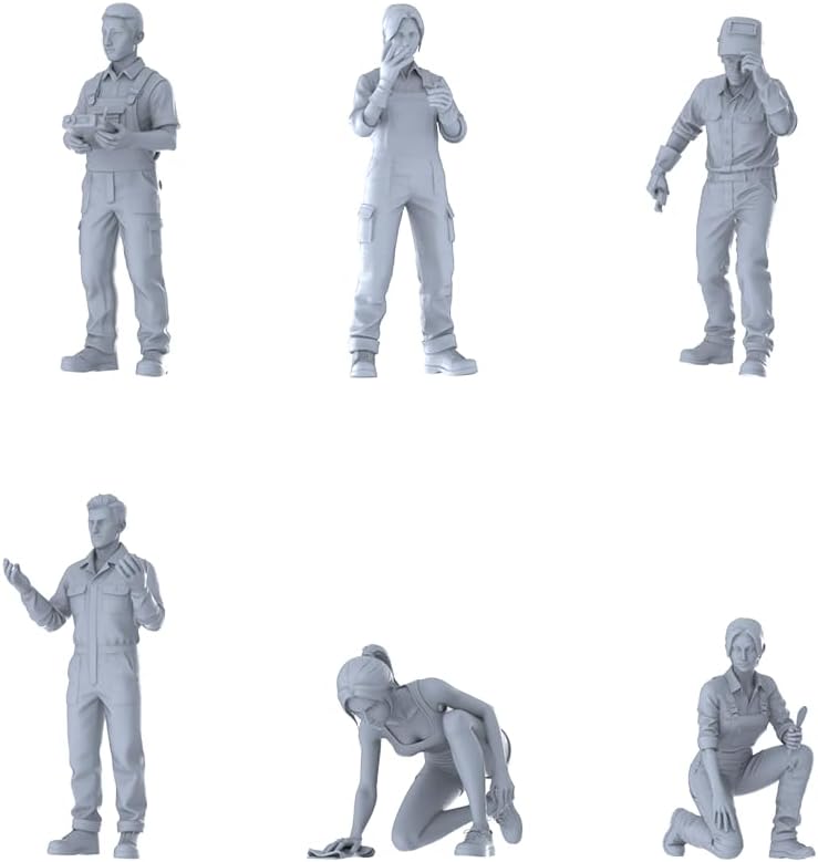 MRY-SFW Yao's Studio LYTR24590 1/24 Modern Comprehensive Maintenance Service Workers - Pose Group of 6 1set