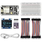 KeeYees WiFi ESP8266 Weather Station Kit for IoT with Tutorial, GY-BME280 Temperature Humidity Atmospheric Pressure Sensor + 1.3' OLED IIC LCD Display + 2 Set Jumper wire