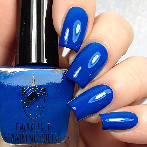 Twinkled T Stamping Polish Opaque In 1 Coat Baby Shark (Cobalt Blue) #TOP5
