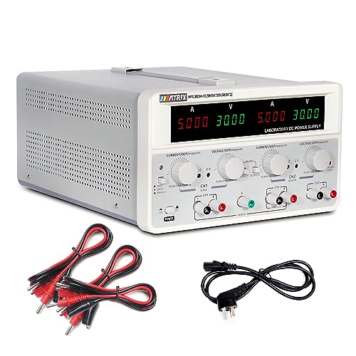Image of MATRIX Triple Linear DC Power Supply 30V 5A 315W, Adjustable DC Power Supply Variable 10mV 1mA, Benchtop DC Power Supply with 3 Interface USB /RS232 /RS485, Series and Parallel Mode, MPS-3005H-3C