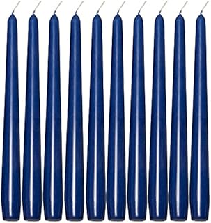 Deli Supplies Dinner Party Christmas Table Decor Bistro Candles Non Drip Tapered 9 24cm Tall Taper Candle 7 Hour Burn Time Smokeless and Dripless Quality Wax (Red, 10)