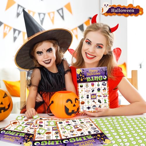 OHOME Halloween Games - Halloween Bingo for Kids | Halloween Party Favors - 24 Players Halloween Toys Gifts Party Supplies | Halloween Crafts Accessories Treats Activities for Family - image 7