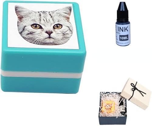 Miniatura 1 de Sello personalizado, sellos autoentintados para retratos de fotos de mascotas, sellos de goma personalizados, sello cuadrado, múltiples opciones de