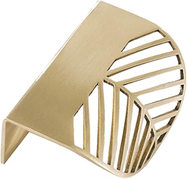 Brushed Brass Furniture Handles,Leaf Shape Cabinet Door Pulls,Kitchen Door Copper Drawer Pull Knobs,Fashion Locker Handles,Hidden Installation,60mm/2.36in
