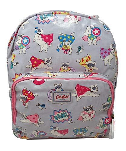 Cath Kidston Super Dogs: Mochila grande sobre hule  tela de   color gris