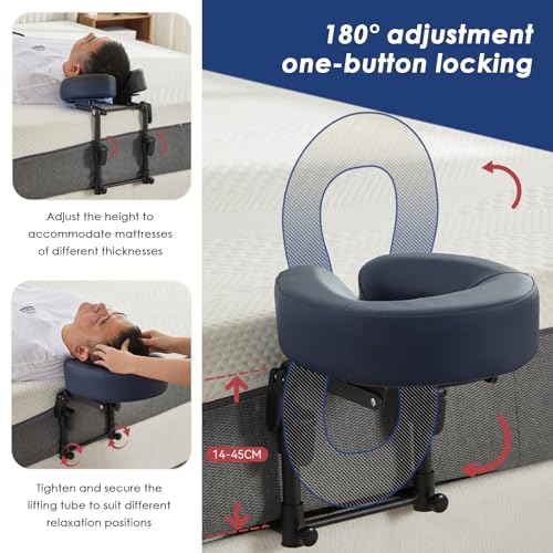 Almohada para tumbarse boca abajo ajustable 180 grados azul con soporte 4