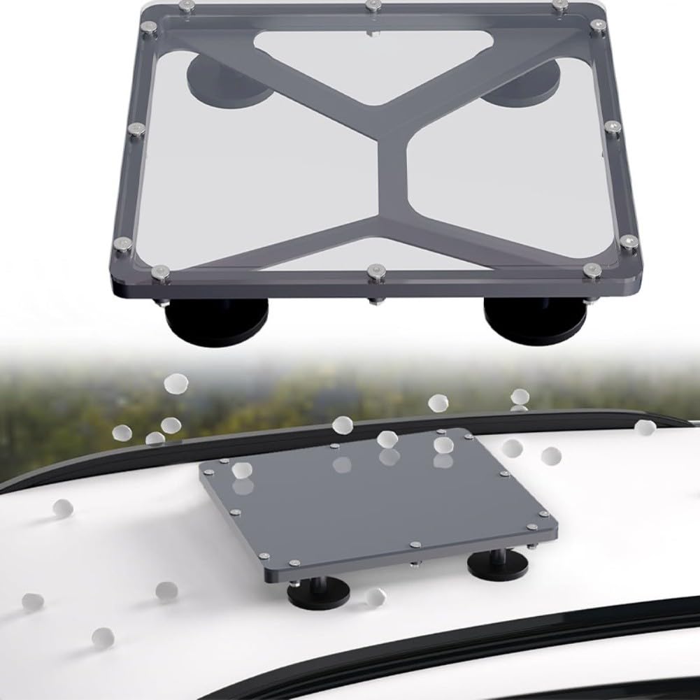 Mini soporte magnético de montaje con cubierta de lluvia, base de aleación de aluminio, techo de vehículo de sujeción fuerte de 4 imanes, accesorio gris