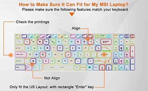 Keyboard Cover Skin For 15.6 17.3 Msi Gaming Laptop Ge77 Gs76 Gp76 Ge76 Gp65 Gl65 Ge65 Ge75 Gl75 Gs75 Gf75 Ws75 We75 Gp75 Gt76 Gs73 Gt73 Gt73Vr Ge63 Gl63 Raider, Msi Raider Stealth/Vector/Leopard #TOP1