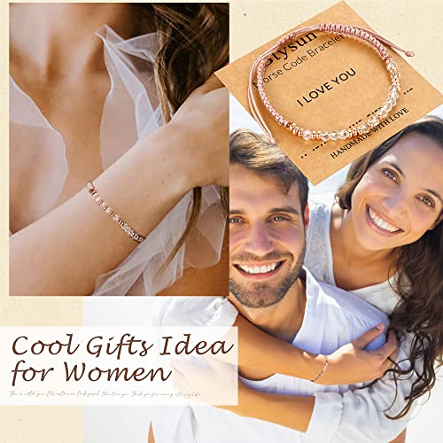 Btysun I Love You Gifts For Her Morse Code Bracelets For Women Teen Girls Girlfriend Birthday Adjustable Braided Bracelet Wife Best Friend Anniversary Jewelry #TOP5
