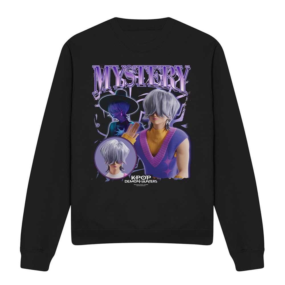 Kpop Demon Hunters Saja Boys Mystery Homage Unisex Sweatshirt, Black, Medium