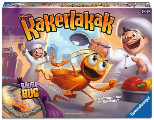 Ravensburger 20800 - Kakerlakak - Juego de acción con cucaracha electrónica, Juegos Infantiles a Partir de 5 años, para 2-4 Personas, Juegos Familiares, Verde y marrón