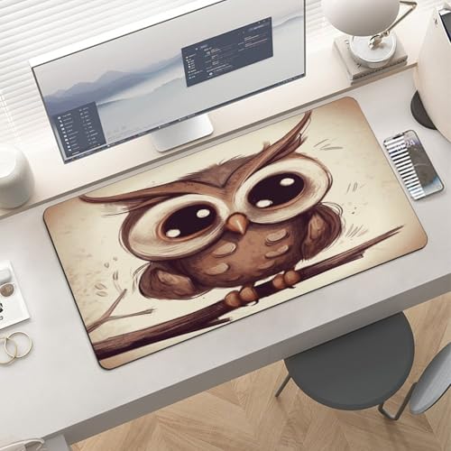 Cute Owl Desk Pad grande goma antideslizante 30x60cm miniatura 6