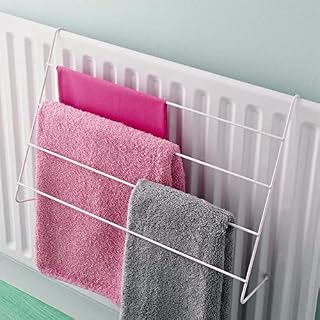 PaMeer 2M Drying Space, Pack Of 2  Metal Radiator Towel Rail, 4 Bar Radiator Airer, Outdoor Clothes Airer, Durable Metal Indoor Clothes Dryer_ 36cm (H) x 50cm (W) x 16cm (D)