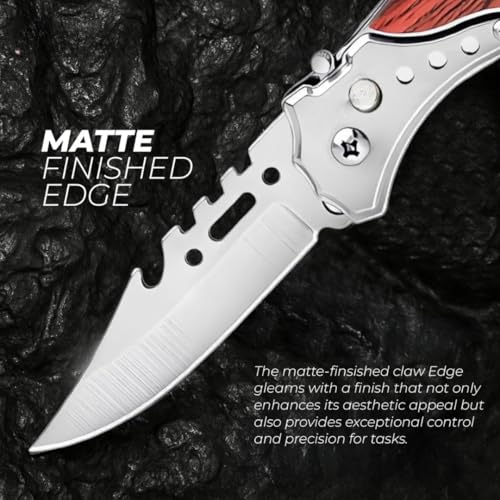 Image of Kitchen Utility Folder - Stainless Blade, Wooden-Style Handle