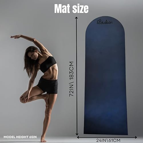 Miniatura 2 de Esterilla de yoga extra gruesa de alta calidad con correa de 0.236 pulgadas antideslizante, ecológica, TPE de alta densidad, ideal para el hogar,