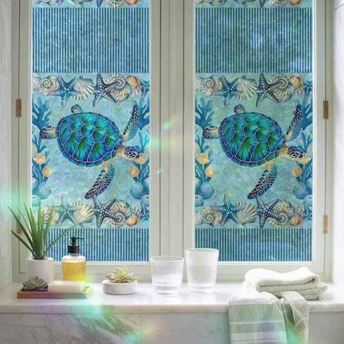 Película Decorativa para Ventana Azul 17.7" x 39.3" 2 Piezas miniatura 3