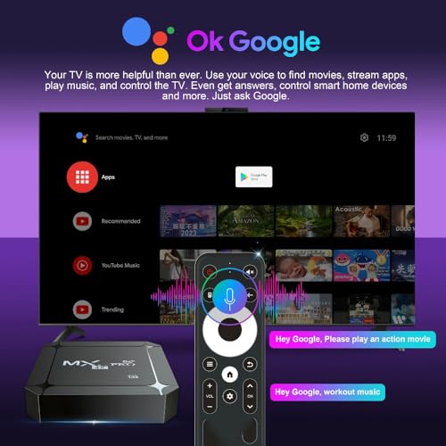 MXQ Pro 5G 4K Android TV 14.0 Box RAM 1GB ROM 8GB Android Smart Box H.265 HD 3D Dual Band 2.4G 5G WiFi Quad Core Home Media Player - Afbeelding 3