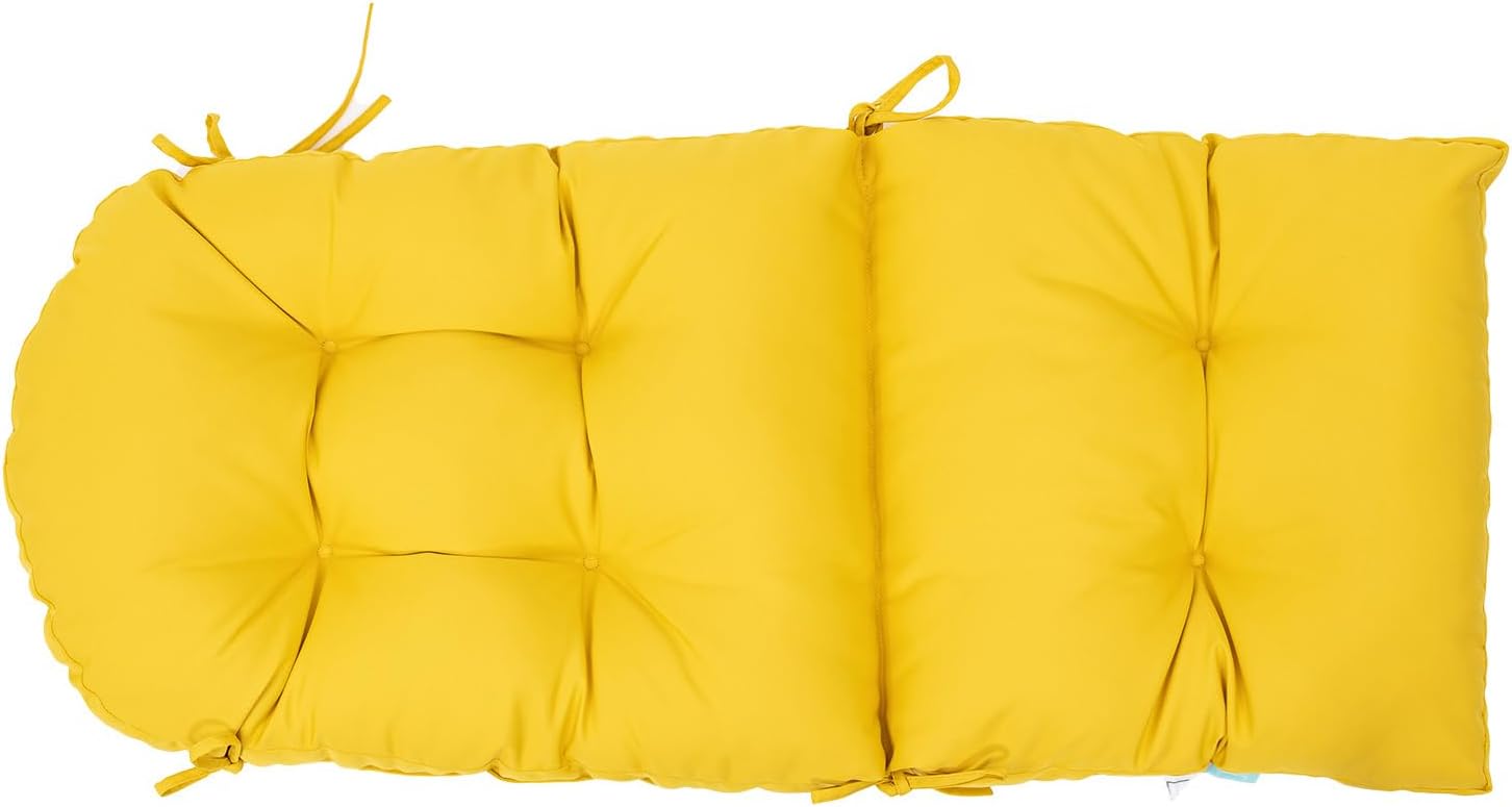 QILLOWAY Outdoor High Back Chair Cushion for Adirondack, All Weather Rocking Chair Cushions Thick Padded Replacement for Patio Furniture Set of 2,Yellow