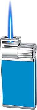 Torch Lighter, Windproof Lighter, Rechargeable and Adjustable Butane Lighter, Metal Portable Lighter for Men Candle Camping Outdoor GiftB