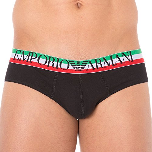 Preisvergleich Produktbild Emporio Armani Herren Italian Flag Brief Slip, New Black, Large