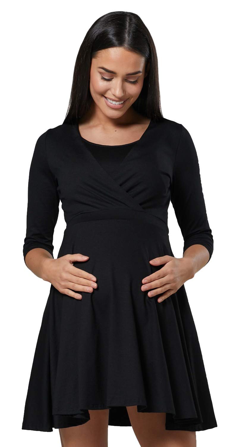 nursing skater dress The Kaftan Company Pink Cotton Maternity and Nursing Skater Dress M