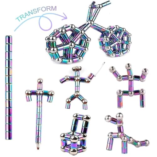 Image of Rainbow Magnetic Fidget Pen | Decompression Metal Pen | 2-in-1 Ballpoint & Stylus | Creative Stress Relief Office Desk Toy | Fun Gifts for Kids, Boys, Girls & Adults (Megneic Fidget Pen Rainbow)