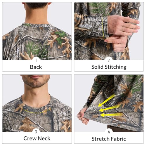 LOOGU Men's Camo Shirt Lightweight Turkey Hunting Shirt Camouflage Shirts for Men Long Sleeve Shirt2