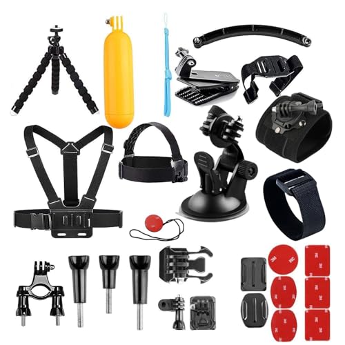 Image of Action Pro Accessories Kit Compatible with GoPro-13 /12 /11 /10 /9 /8 /7 /6 /5 /4 /3+ /Session /SJ4000 /SJ5000 /SJ6 /Xiaomi /Yi-Flotation Handle+Head Strap+Chest Strap Action Camera