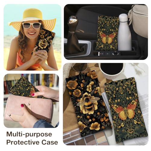 Image of Eyeglasses Sunglasses Case PU Soft Squeeze Top Glasses Pouch for Women Men,Animal Pattern Portable Anti Scratch