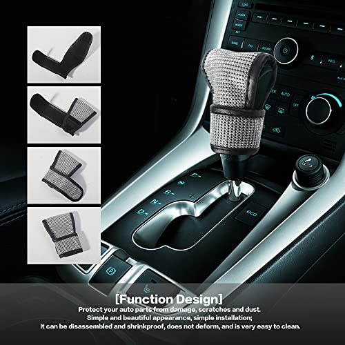 Vargtr Bling Bling Auto Gear Shift Knob Cover,Auto Shift Gear Cover With Crystal Glitter Bling Rhinestones,Car Knob Gear Stick Protector,Universal Vehicle Decoration Accessories (White) #TOP2