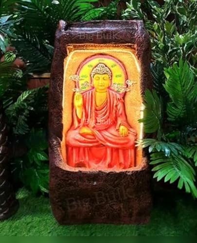 Image of Big Slate Buddha Fountain for Living Room Home Decor Garden Decoration and Drawing Room (Barish Buddha)