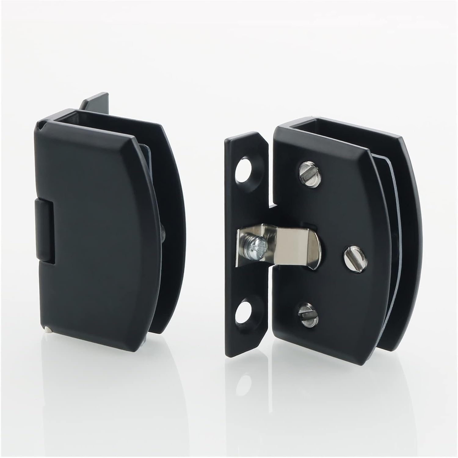 2 Glass Door Hinges, Showcase Hinges, Clip Door Hinges, Zinc Alloy Matte Black Hinges