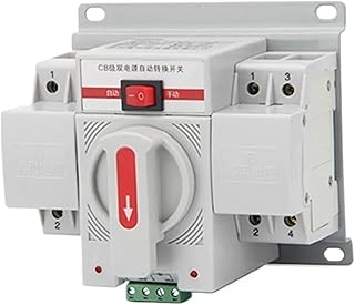 ApuaVireo&Co Interruptor de Transferencia automático de Potencia Dual Tipo MCB, 2P, 63 A, 230 V, ATS, Color Blanco