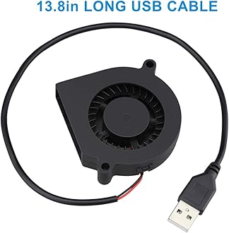 GDSTIME USB Blower Fan Small 60mm x 15mm, Quiet 3 Speeds, Adjustable Mini 5V Brushless DC Cooling Fans for Helmet Laptop 3D Printer Ventilaiton