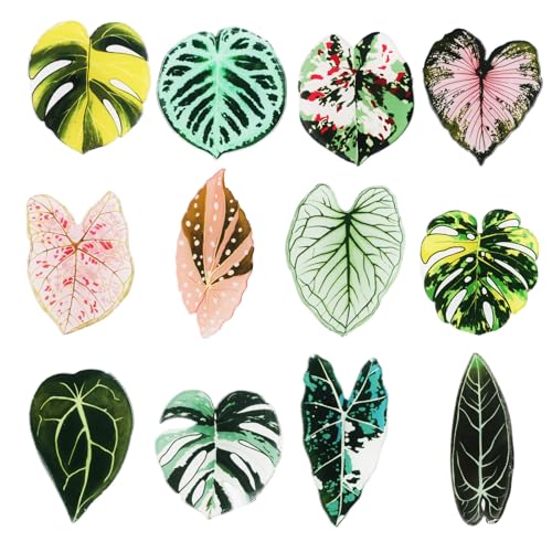 12 imanes decorativos con forma de hoja para refrigerador miniatura 1