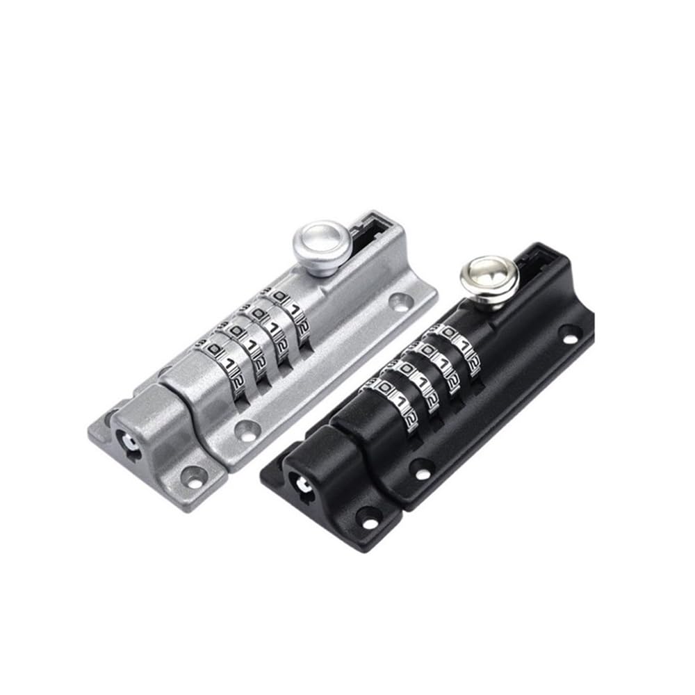 4 Digit Combination Door Bolt Lock Weatherproof Gate Latch for Doors(Silver)