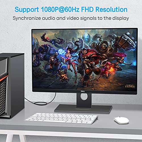 Techtobox Vga To Displayport Cable Vga To Dp Male To Male Cable Converter Support 1080P Full Hd From Pc Laptop Graphics Card To Monitor Display Or Projector - 6.6Ft #TOP2