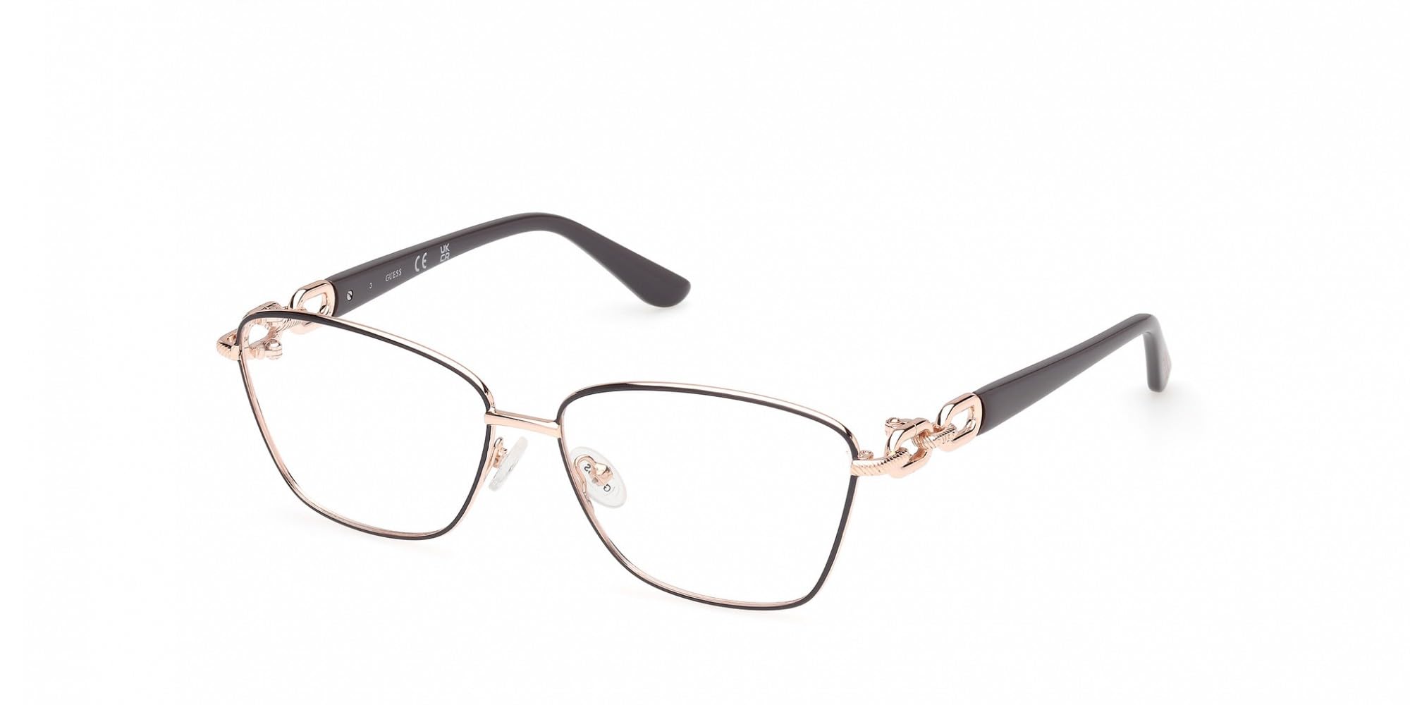 Guess Women's Grey Gu50179 020 Woman Optical Frames Metal Squared Normal