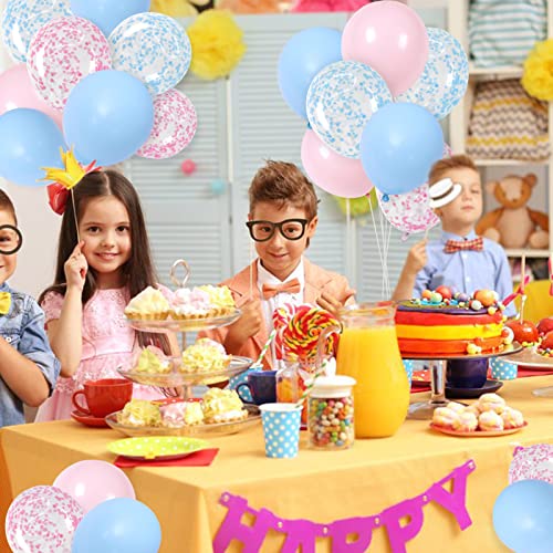 Feyg Pink Blue Balloons, 30Pcs Pink And Blue Birthday Balloons For Baby Kids, Macaron Blue And Light Pink Helium Balloons Confetti Balloons For Birthday Wedding Baby Shower Party Decorations #TOP3