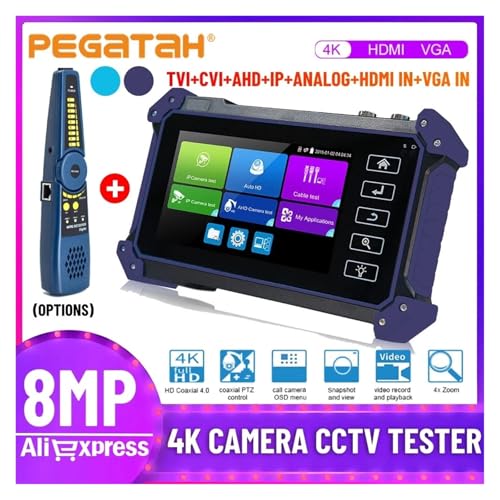 Monitor CCTV portátil para instalación de redes de seguridad IP con análisis de vídeo 8MP 3